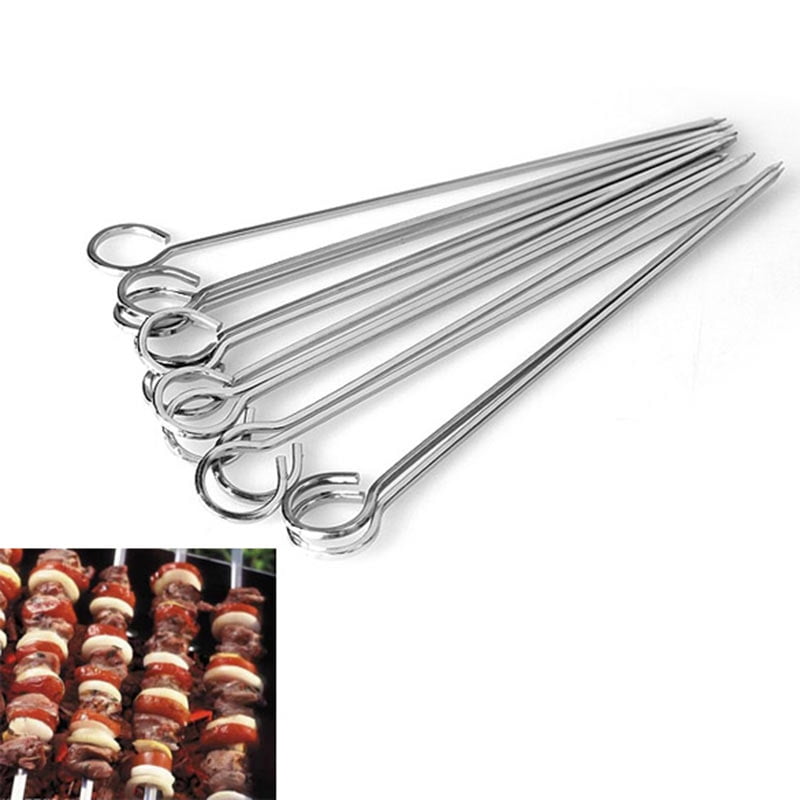 Portable 20/cm 12pcs/pack BBQ Barbeque Skewers Needle Roasting Utensil Fork