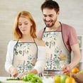 thumbnail image 5 of Pioneer Flower Floral Print Pattern Apron-Garden Aprons for Women with Pockets-Cotton Linen Waterproof Kitchen Cooking Gardening Aprons Adjustable for Kitchen,Cooking,BBQ and Salon 33x27 Inch, 5 of 7
