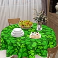 thumbnail image 5 of St Patrick''s Day Tablecloth Round 60 Inch Irish Shamrock Clover Green Table Cloth Circle Saint Patricks Day Table Cover Tabletop for Home Decor Dining Room Kitchen Party Picnic, 5 of 6