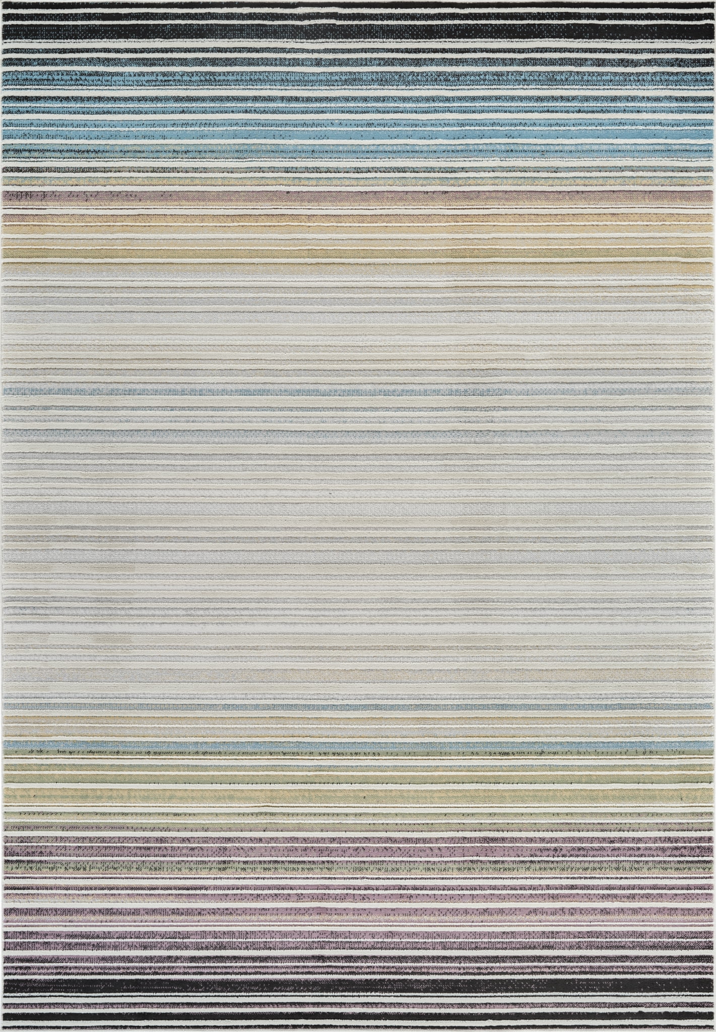 Rug Branch Nomad Striped Indoor Area Rug, Beige Blue, Modern - Living Room, Bedroom, Dining Room, and Kitchen