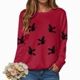 thumbnail image 6 of TOWED22 Womens Pumpkin Sweater Fall Winter Long Sleeve Halloween Sweatshirts Funny Pumpkin Witch Tunic Tops Casual Tops(Red,M), 6 of 9