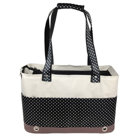 UPC: 0858342044028 | Pet Life ® Tote n Boater Trendy Spotted Designer Fashion Travel Pet Dog Carrier