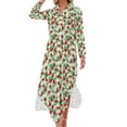 thumbnail image 1 of Robe en Chiffon Imprimé Fruits Jaune Citron Robes Mignonnes Femmes Manches Longues Style Rue Col en V Motif Robe Décontractée Surdimensionnée, 1 of 5