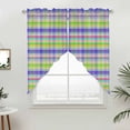 thumbnail image 2 of Swag Valance Curtains for Windows, Slate Blue Plaid Light Filtering Kitchen Curtains with Rod Pocket, Colorful Vintage Check Farmhouse Window Treatment Valances for Living Room, 36x63 - 2 PCS, 2 of 9
