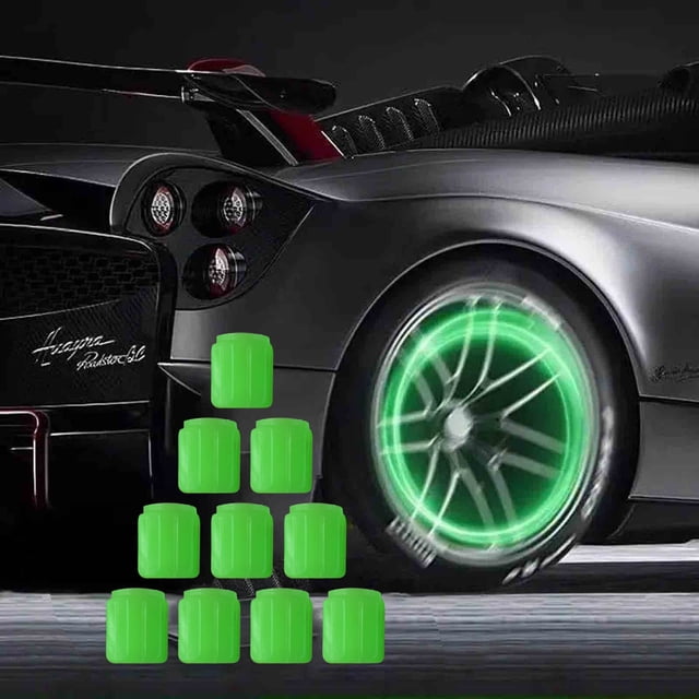 Fiudx Tapones Fluorescentes Universales para Válvulas de Neumáticos de Coche, 12 Unidades, Tapones para Válvulas de Neumáticos, Tapones de Presión para La Mayoría de Coches, Motocicletas, Suv, Camion