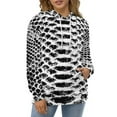 thumbnail image 4 of Snakeskin Black And White 3D Print Hoodie Men Women Autumn Thin Pullover Sweatshirt Vintage Streetwear Tops, 4 of 6