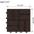 thumbnail image 6 of TOTAL 12" x 12" Plastic Interlocking Deck Tiles, 36 Pack, Waterproof Outdoor Flooring for Patio, Porch, Shed, Poolside, Garden & Backyard,Dark Brown, 6 of 8