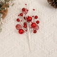 thumbnail image 3 of Abbracc 6 Pieces Christmas Glitter Ball Picks Crafts Artificial Christmas Tree Picks Red, 3 of 6