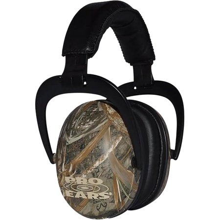 Pro Ears Ultra Sleek Passive Hearing Protection Ear Muffs, NRR 26 Noise Reduction Shooting Ear Protection, Comfortable Adjustable Padded Headband Made in USA, Max 5 Camo