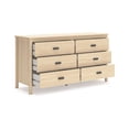thumbnail image 3 of Abis Wide Dresser, 6 Drawers, Metal Handles, Natural Brown, 62 Inch, 3 of 3