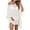 White, variant on Women's Swimsuit Cover Ups Scoop Neck Bathing Suit Coverups Dress Ruffle Short Sleeves Beachwear Loose Top