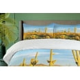thumbnail image 4 of Ambesonne Spring Duvet Cover Set, Sonoran Desert Blooms, 2-Calking, Marigold Blue Green, 4 of 7