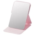 thumbnail image 2 of Folding Makeup Mirrorr Foldable Travel Mirrorr | Vanity Mirrorr For Makeup | Portable Compact Vanity Mirrorr | Frameless Makeup Mirrorr With Soft Pu Leather For Desk Travel,Pink Makeup Magnifying, 2 of 4