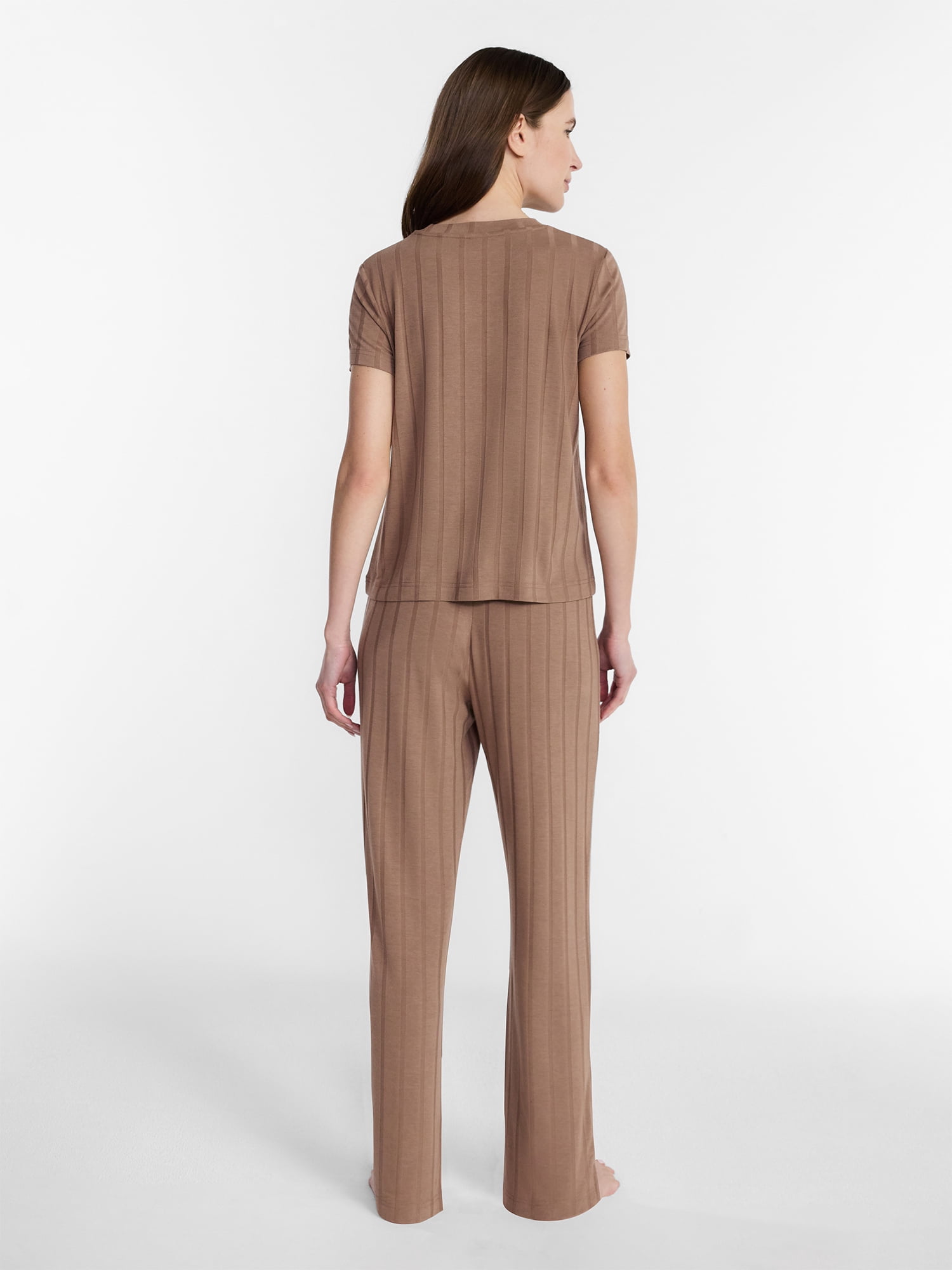 Lissome Women's Rib Knit Top and Pants Pajama Set, 2-Piece, Sizes S-3X