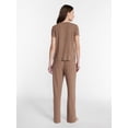 thumbnail image 2 of Lissome Women's Rib Knit Top and Pants Pajama Set, 2-Piece, Sizes S-3X, 2 of 4