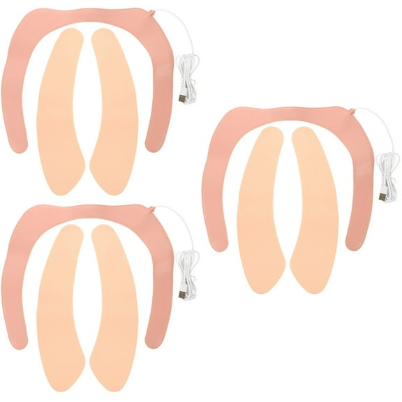 MERRYHAPY Pink Heated Toilet Seat Cover Soft Flannel for Home Use 3Pcs