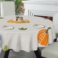 thumbnail image 5 of Eveokoki Fall Round Tablecloth,Harvest Tablecloth 60 inch,Pumpkin Horizontal Indoor or Outdoor Holiday Table Harvest Fall Decorations for Home,Dinner, 5 of 5