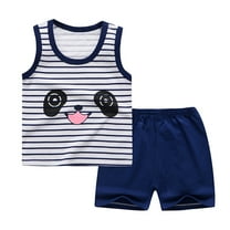 Kids Clothes Boys Summer Sets Unisex Cotton Animal Print Sleeveless Casual 12 18 24 Month 3T 4T 5T Shorts Outfits Suit Set T Shirts and 2PCS