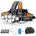 thumbnail image 1 of Rechargeable LED Headlamp, Ultra Powerful 8 LED Headlamp 18000 Lumens, Waterproof and Lightweight Head Torch, Perfect for Camping, Fishing, Cave, Jogg, 1 of 5
