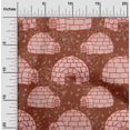 thumbnail image 2 of oneOone Georgette Viscose Brown Fabric Igloo Sewing Craft Projects Fabric Prints By Yard 42 Inch Wide, 2 of 4