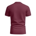 thumbnail image 4 of Mens Fashion Polo Shirts Cotton Classic Short Sleeve Thermal Button Shirt with Pocket Wine 3XL, 4 of 5