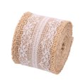thumbnail image 1 of Decorative Burlap Fabric Ribbons Jute Roll with Lace for Craft Gift DIY Projects 200x5cm (A), 1 of 8