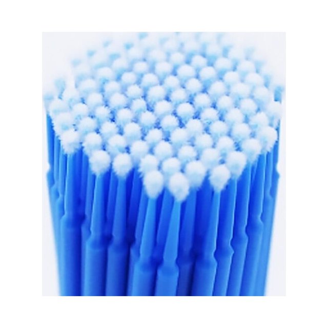 relayinert 100PCS Disposable Colorful Cotton Swabs Micro Brush Eyelashes Extension Cleaning Swab Cosmetic Tools blue 1Set