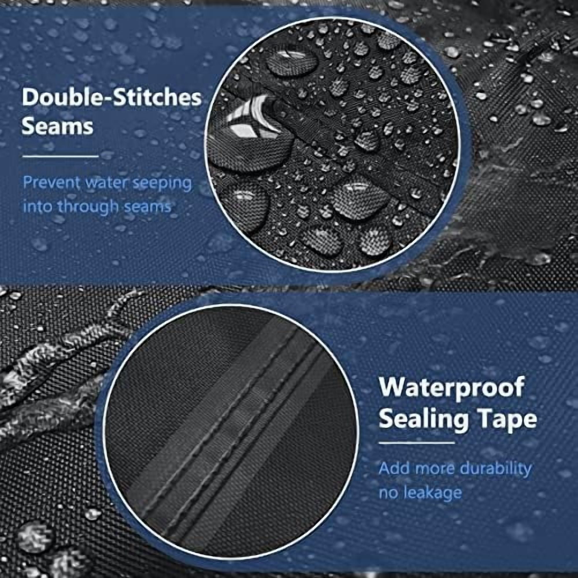 RibRave Patio Furniture Covers 4 Piece Set, Heavy Duty Waterproof Outdoor Furniture Cover 420D for Rattan Wicker Conversation Set, Black