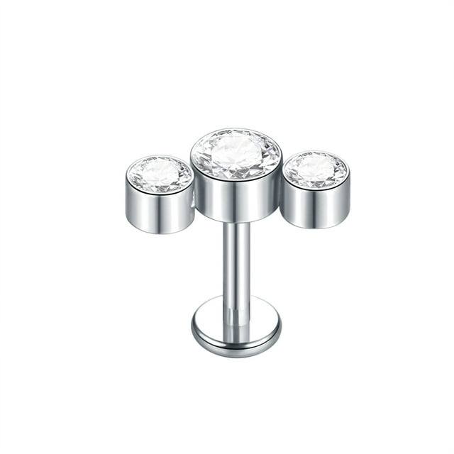 1PC Titanium Ear Piercing Cartilage Earrings Tragus Helix Pirsing Labret Piercing Cross Ear Lobe Lip Rings Daith Jewelry Women FJH