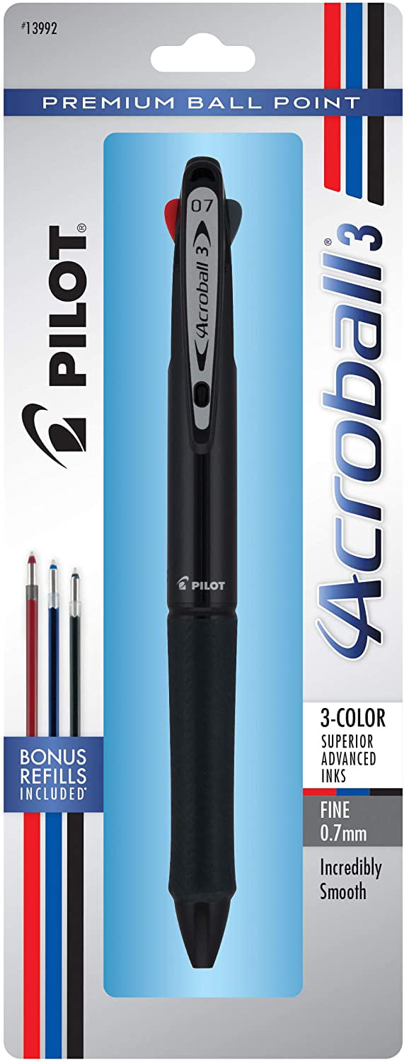 Fine Point Single Pen Grip 4+1 Multi-Function Refillable & Retractable Ballpoint Pen Pencil - 1 Black Barrel Black/Red/Blue/Green Inks 36220 PILOT Dr