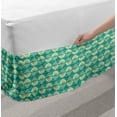 thumbnail image 2 of Boho Bed Skirt, Oriental Pattern Japanese Ethnic Waves Scrolling Clouds Asian Design Print, Elastic Bedskirt Dust Ruffle Wrap Around for Bedding Decor, 4 Sizes, Cream and Dark Seafoam, by Ambesonne, 2 of 2