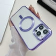 thumbnail image 3 of for iPhone 13 Pro Max Case Clear Magnetic, Ultra Thin Plating edge Cover Compatible with Magsafe Phone Case for Women Men Girl, Cute Soft TPU Silicone & Hard PC Transparent Anti-Yellow, Lightpurple, 3 of 11