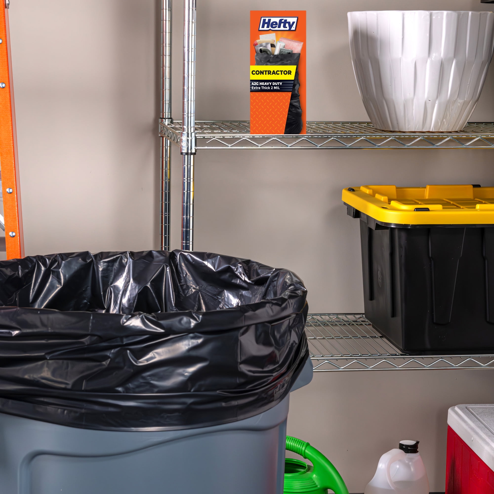 (4 pack) Hefty Heavy Duty Contractor Large Trash Bags, 42 gallon, 20 Count