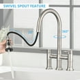 thumbnail image 4 of Pull Down Kitchen Faucet Double Handle Bridge Kitchen Faucet With Pull-Down Spray Head,Single Handle Kitchen Faucet, 4 of 11