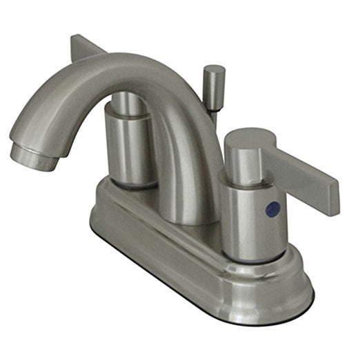 Kingston Brass NuvoFusion KB8618NDL High Rise J Spout Lavatory Faucet With Brass Pop-Up