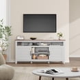 thumbnail image 2 of Modern TV Stand for 65 Inch TV, Semi-Open Double Door Cabinet with Adjustable Shelves – Brown Entertainment Center with 8 Storage Compartments for Living Room, Bedroom, 2 of 7
