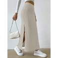 thumbnail image 4 of Spring and summer new style high waist side slit slim knitted skirt women's culottes, 4 of 5