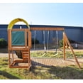 thumbnail image 2 of Wooden Outdoor Playset with 2 Swings, Slide & Climbing Wall, Backyard Playground Set for Kids Ages 3-12, Safe Swing Set for Backyard, Garden, Park, 2 of 5