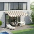 thumbnail image 6 of YYAo Patio Awnings Sun Shade Shelter, Patio Awnings, 10' x 8' Retractable Awning, Patio Awnings, Sunshade Shelter w/ Manual Crank Handle, Red & Beige, 6 of 11