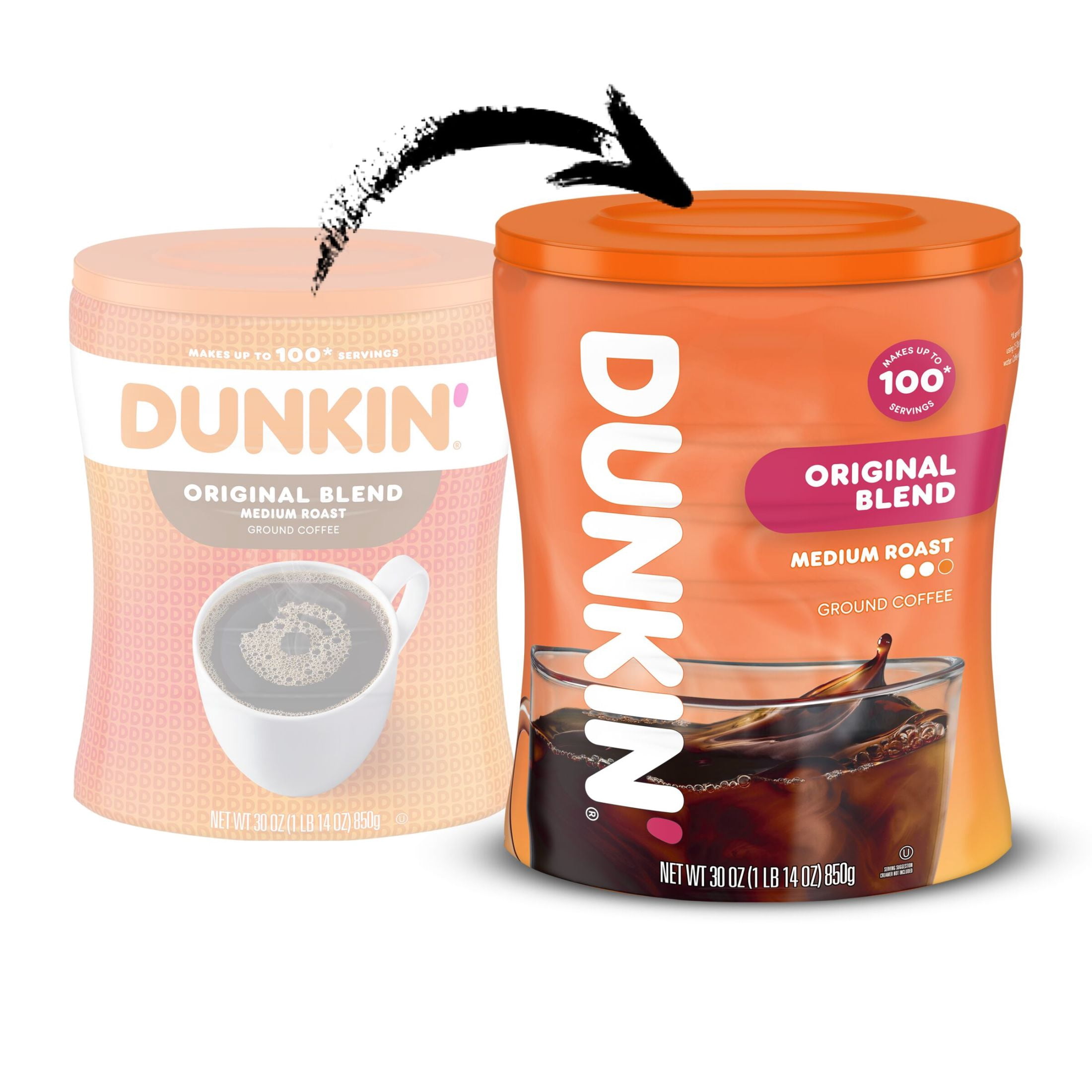 Dunkin’ Original Blend Medium Roast Ground Coffee, 30 oz Canister