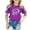 Purple, variant on Girls Short Sleeve T-Shirts Kids Glitter 2026 Graphic Print Tops Crewneck Basic Casual Loose Soft Tees Shirts for Girls [Graphic Print   Comfortable], Soft Breathable Top for Kids and