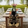 thumbnail image 4 of Happy Birthday Table Runner, Gifts Golden Black Balloons Goblet Glitter Ribbons Cotton Linen Table Runners 36 Inches Long, Dresser Scarf Runner for Nightstand/End Tables/Round Tables 13''x36'', 4 of 9