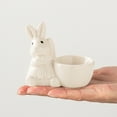 thumbnail image 5 of SLYNSHome Easter Rabbit Decoration Easter Gifts Cute Ceramic Bunny Figurines Bowl Ornament Eggs/Jewelry/Candy Storage Baskets for Spring Home Party Housewarming (White), 5 of 7