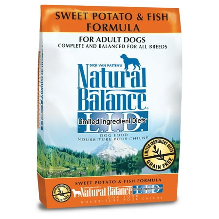 - Natural Balance Limited Ingredient Grain-Free Sweet Potato & Fish Dry Dog Food, 26 Lb