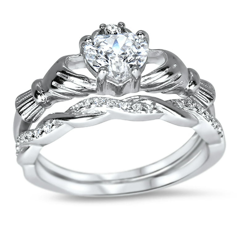 Realistic cubic clearance zirconia wedding sets