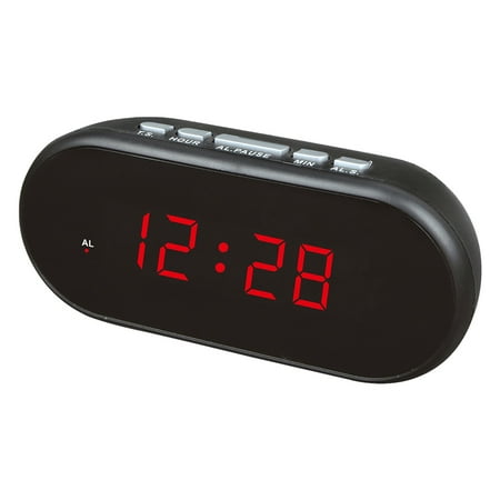 Milisten Multi-Function Plastic Alarm Clock LED Screen with USB Cable Battery Operated for Home Use Black