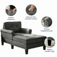 thumbnail image 5 of ijuicy Chaise Lounge Chair, Modern Lounge Chair Indoor, Oversized Comfy Chaise Lounge with Pillow - Drak Gray, 5 of 7