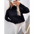 thumbnail image 1 of Winter High Neck Cuff Button Turtleneck Solid Color High Neck European and American Sweater Women's Plus Size Sweater, 1 of 1