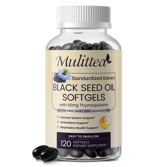 Black Seed Oil Capsule, Cold Pressed Black Cumin Seed Oil Supplement, 120 Capsules