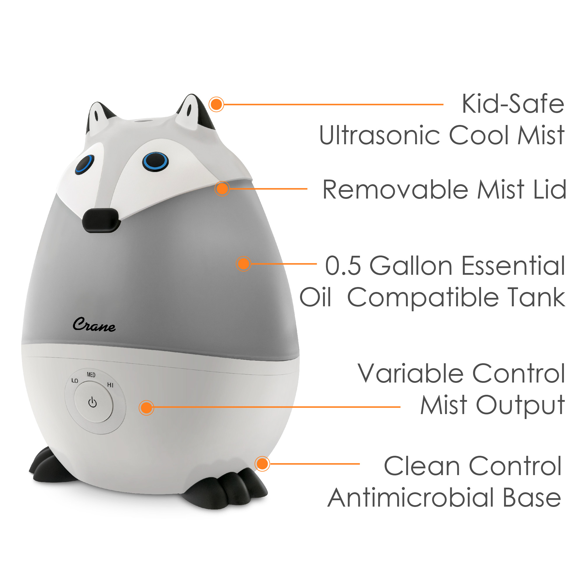 Crane Adorables Mini Fox Ultrasonic Humidifier photo 3